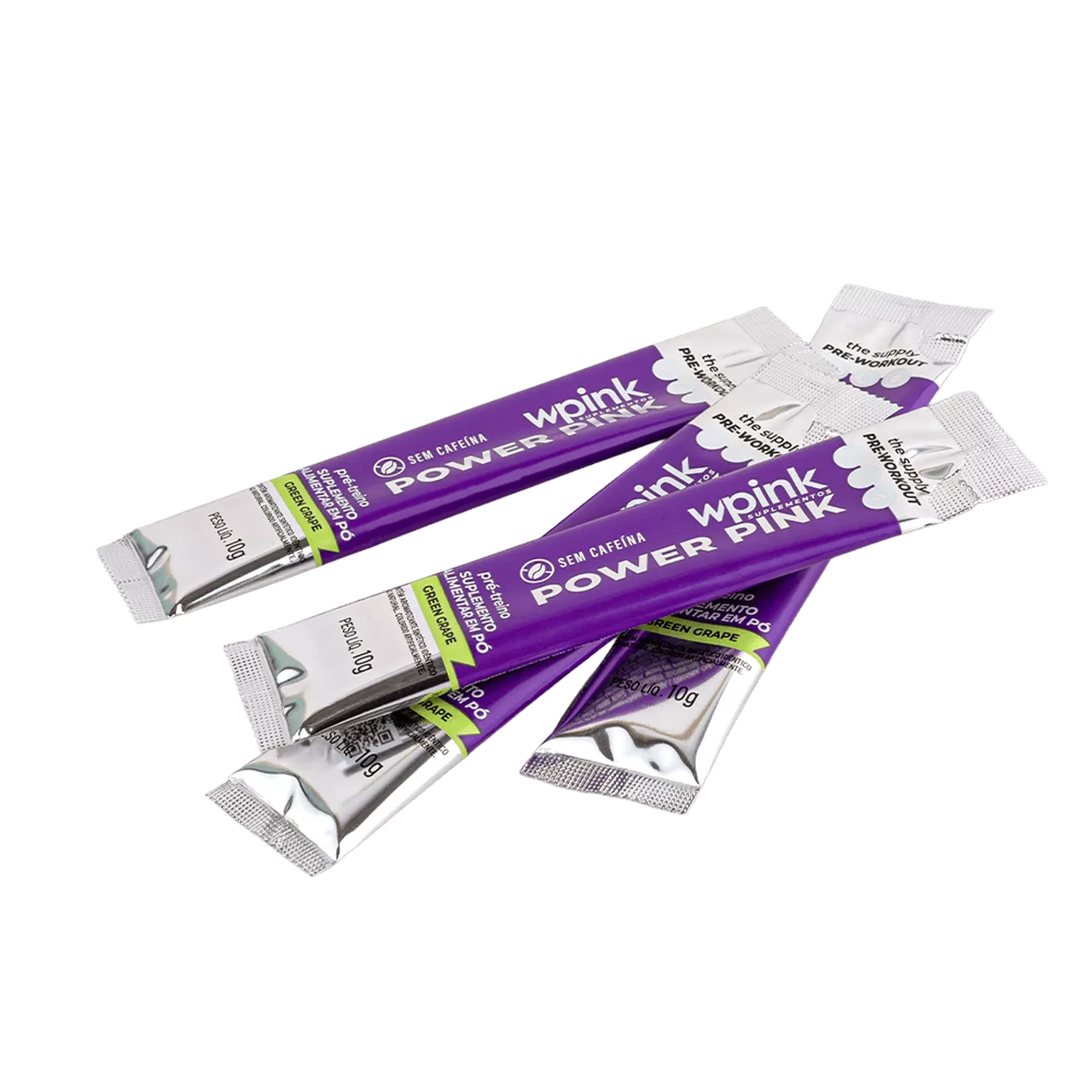 power pink sem cafeína de uva verde - pré-treino - 300g - wp