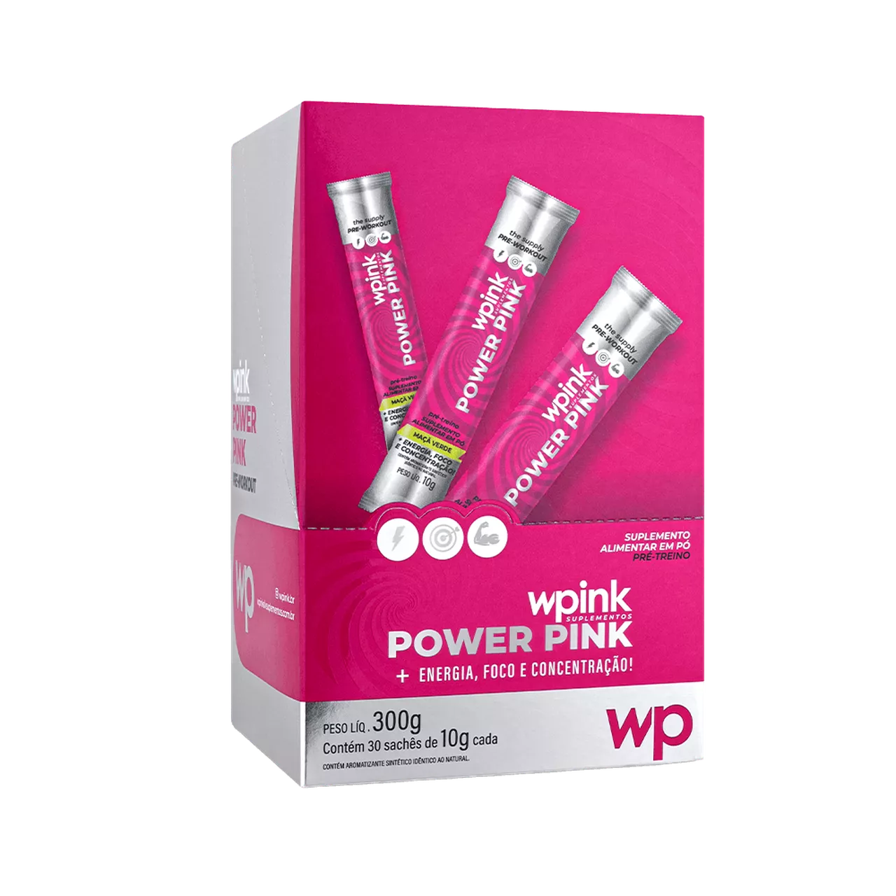 power pink de maçã verde - pré-treino – 300g - wp
